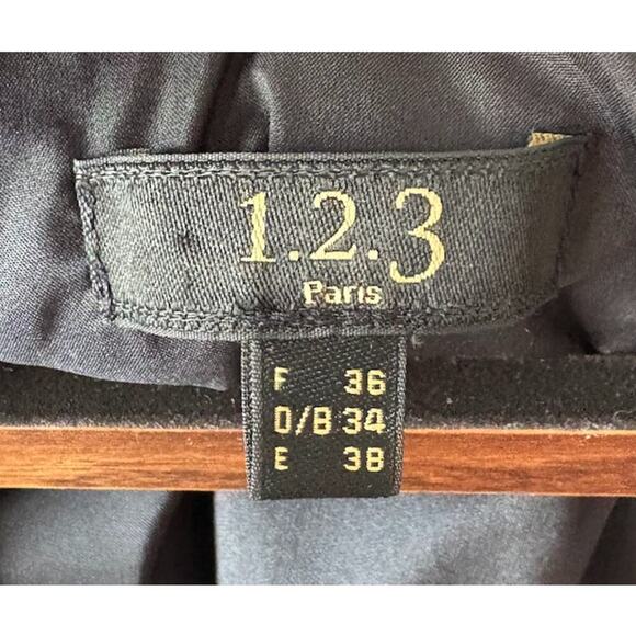 Women’s M Maison 123 Paris Tweed Cropped Zip Jacket Black Blue Metallic - Picture 2 of 6